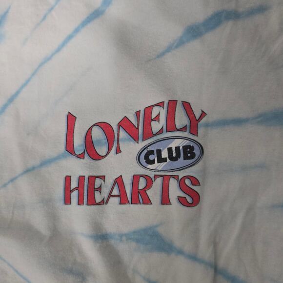 Lonely Hearts Club Tie-Dye T-Shirt Blue White Size M - Picture 2 of 4